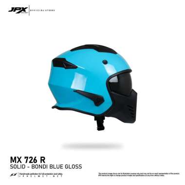 Helm JPX Full Face MX-726R NEW Solid - Bondi Blue Gloss XXL Bondi Blue Gloss