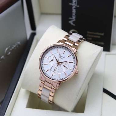 JAM TANGAN WANITA ALEXANDRE CHRISTIE AC 2A31 / AC2A31 ACRYLIC ORIGINAL ROSEGOLD WHITE