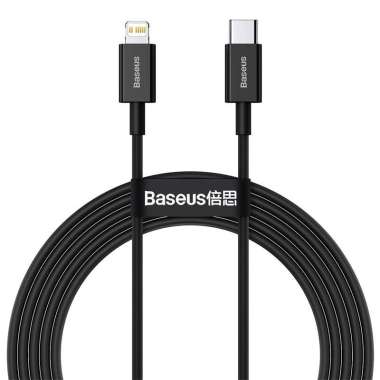 Baseus Superior Kabel Charger Iphone USB Type C to Lightning PD 20W Hitam 2M