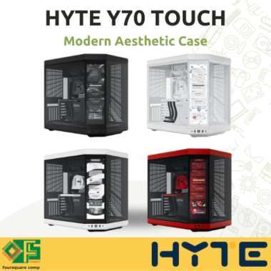 Hyte Y70 Touch Modern Aesthetic Case | PC Casing Premium Black White Red Hitam