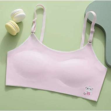 Miniset Bra Remaja BH anak seamless busa tanpa kawat lembut anti tembus pemula sd smp bra teen PINK 