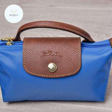 Longchamp Le Pliage Original Pouch With Top Handle - 100% Authentic Blue Cobalt