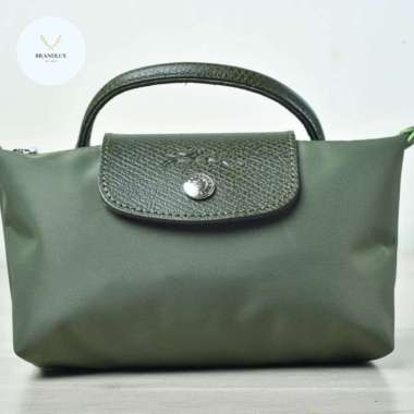 Longchamp Le Pliage Original Pouch With Top Handle - 100% Authentic Forest Green