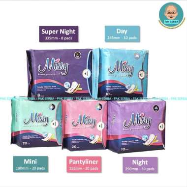 Pembalut Wanita / Pembalut Missy / PANTYLINER MINI DAY NIGHT SUPER N. 1. PANTYLINER