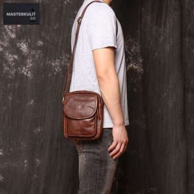 VERISH MK Tas Slempang Kulit Asli Bahan Premium Full Up mk76 tan
