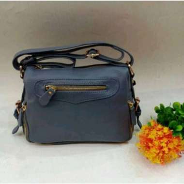 VERISH Tas Wanita Tas Kulit Garut Tas Slempang L Abu abu