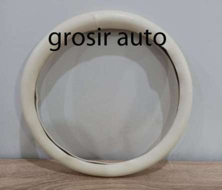 Cover Stir Kulit / Sarung Stir / Penutup Sarung Stir Mobil Ayla Simple Cream
