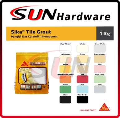 Semen Nat Oker Keramik Sika 1 Kg Pengisi Tile Grout Granit Marmer Putih Hitam Cream Krem Hijau Biru 