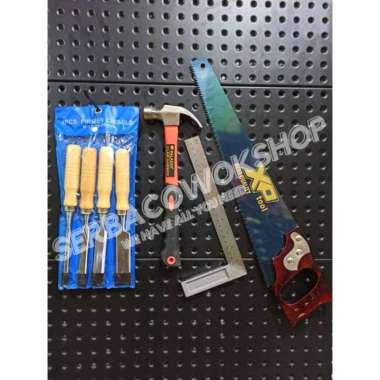 Paket Alat Tukang Palu Fiber-Pahat Set Kayu-Sikumeter-Gergaji Kayu