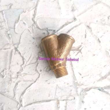 1/4" Nepel Cabang 3 Y Kuningan Kompresor Drat Luar + Dalam