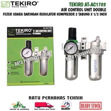 TEKIRO AIR FILTER UDARA 2 TABUNG SARINGAN KOMPRESOR REGULATOR KONTROL ANGIN AT-AC1703 ORIGINAL DOUBL