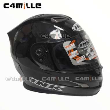 HELM INK STEALTH SOLID BLACK METALIC DOUBLE VISOR FULL FACE XL