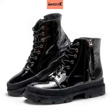 JustLook Hwajung Boots Sepatu Sneakers Wanita Sneakers Shoes Fashion - Glossy, 37 36 Glossy