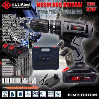 PROMO MESIN BOR TANPA KABEL CES CHARGE OBENG BATERAI ELEKTRIK FISCH APR 48 BLACK