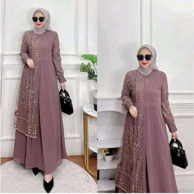 Rebecca Dress Gamis kondangan Gamis busui gamis brukat dress muslim baju muslimah baju brukat wanita