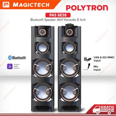 POLYTRON SPEAKER AKTIF 8" PAS 8E28 BLUETOOTH USB KARAOKE - PAS8E28