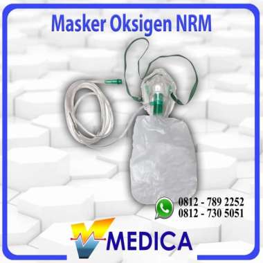 Masker Oksigen NRM Kantong Dewasa / Non Rebreathing Mask Adult