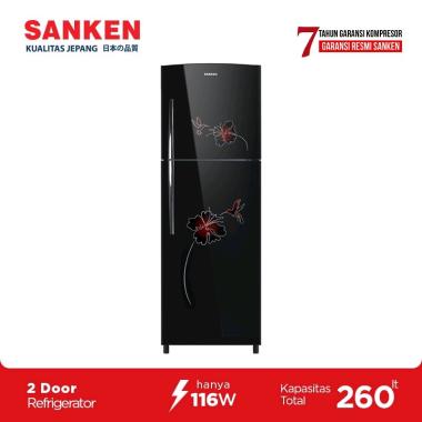 SANKEN KULKAS 2PINTU GLASS DOOR SKG-266AH-BK