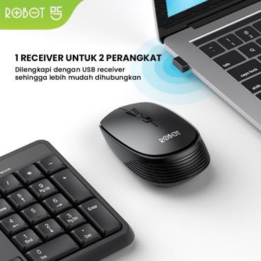 Robot KM3100 Wireless Keyboard Mouse Combo - KM3100 - Hitam