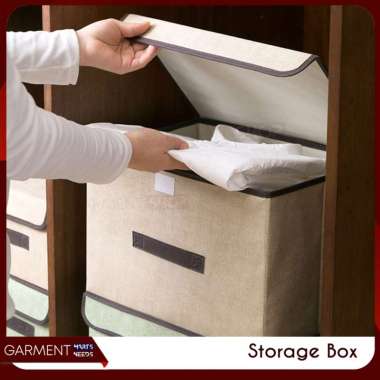 Storage Box 2 In 1 Kotak Penyimpanan Baju Mainan Organizer Lipat Multifungsi KECIL ABU
