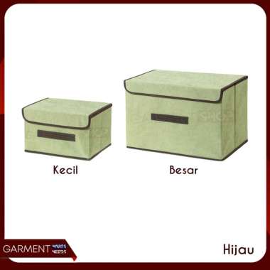Storage Box 2 In 1 Kotak Penyimpanan Baju Mainan Organizer Lipat Multifungsi BESAR HIJAU
