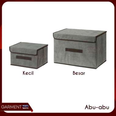 Storage Box 2 In 1 Kotak Penyimpanan Baju Mainan Organizer Lipat Multifungsi BESAR ABU