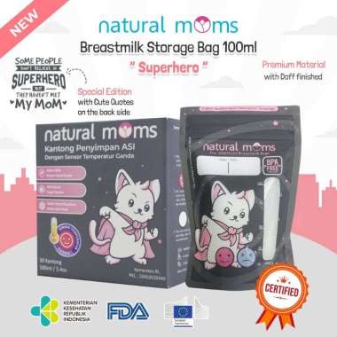 Kantong Asi Natural Moms 100ml 120ml 100ml Navy Superhero