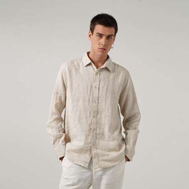 CELCIUS Kemeja Linen Lengan Panjang I31000141C Khaki L