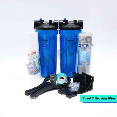 Paket Filter Air 2 Housing Eugen Blue 10" (Sediment & CTO) Drat 1 inch