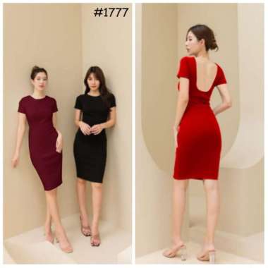 1777 Dress Sexy/Midi Dress/Dress Korea/Dress Pesta/Baju Pesta Hitam