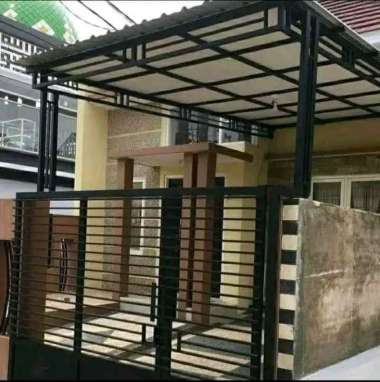 kanopi besi galvanis dengan holo 4x6cm atap sepandek polos Random