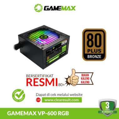 Power Supply 600W Semi Modular 80+ Bronze, GAMEMAX VP-600-RGB