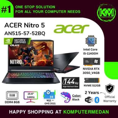 ACER NITRO AN-515-57-5603 i5-11400 8GB 512GB RTX 3050 15.6" 144hz LAPTOP