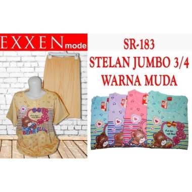 BABYDOLL 3/4 JUMBO XXL BAHAN KAOS / BAJU TIDUR SETELAN MURAH