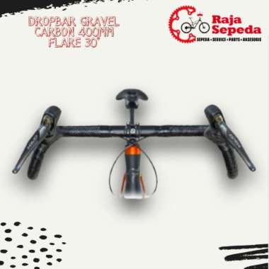 DROPBAR CARBON STANG SEPEDA GRAVEL FLARE 30° PANJANG 400MM