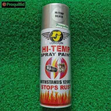 rj LONDON Cat Semprot-Pylox Hi-Temp Silver - Perak Spray Paint 400 CC
