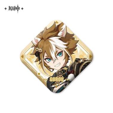 Gorou Genshin Offline Store Theme Square Badge 8cm - Genshin Impact