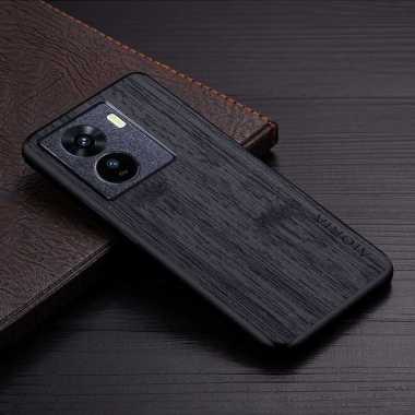 Case VIVO IQOO Z7 IQOO Z7X 5G - Casing VIVO IQOO Z7 Case Wood Patern IQOO Z7 Hitam