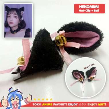 Jepit Rambut Kuping Kucing Neko Mimi Hairclip With Bell Lonceng