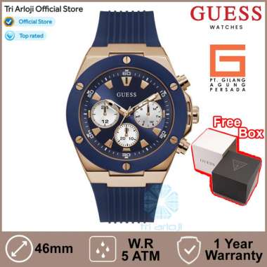 GUESS Watches GUESS GW0057G2 Original POSEIDON Jam Tangan Pria Analog Blue Rose Gold