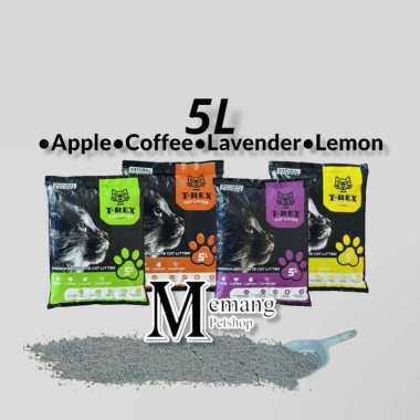 Pasir Kucing T-Rex 5L - Cat Sand - Litter - Gumpal Wangi - Bentonit Kopi