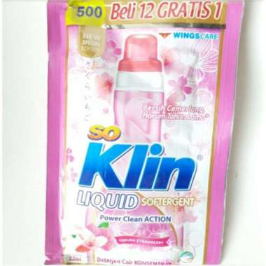SOKLIN LIQUID CAIR SACHET 22ml DETERGEN PAKAIAN BAJU DETERJEN PEWANGI SAKURA