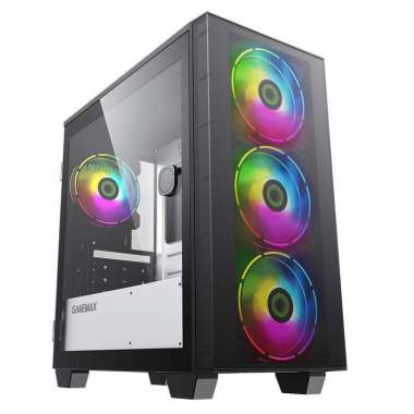 Casing PC GAMEMAX CASING AERO MINI BLACK + 3 FAN RGB / Casing M-ATX