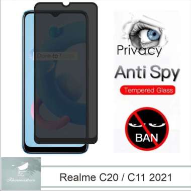 Promo Tempered Glass Layar Anti Spy Realme C11 2021 / C20 Anti Gores Kaca Privasi Realme C11 2021