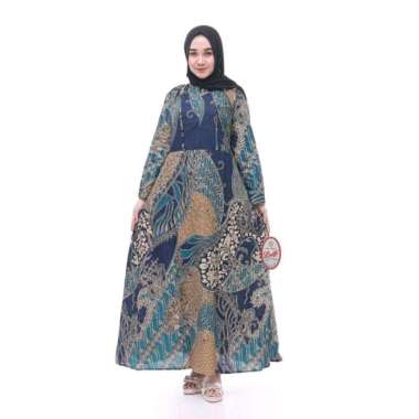 Gamis Batik Wanita | Long Dress Batik Wanita | Baju Batik Wanita | Baju Casual Wanita Jumbo motif 4