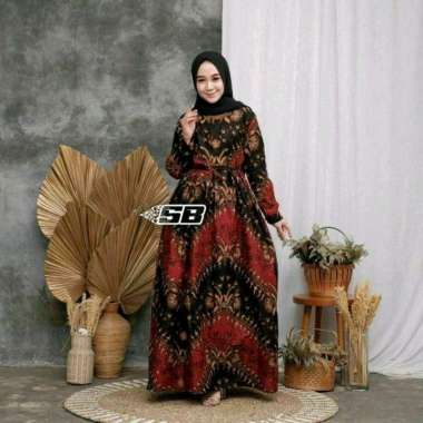 Gamis Batik Wanita | Long Dress Batik Wanita | Baju Batik Wanita | Baju Casual Wanita Jumbo motif 7