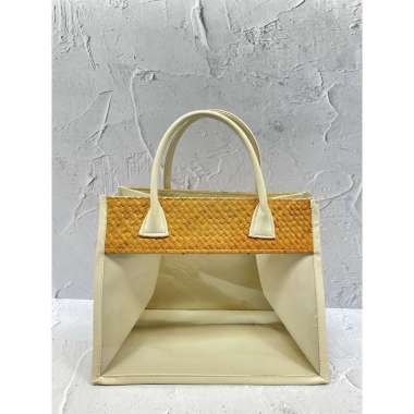 BESEK MALANG - TAS PANDAN PUTIH 25 CM