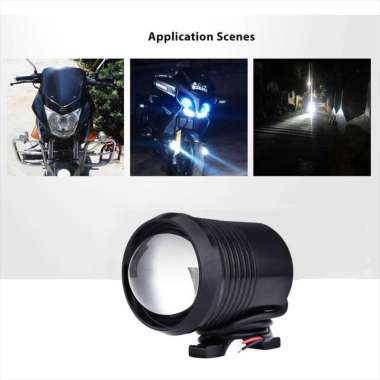 Lampu LED Tembak Sorot Motor Spotlight Strobo Laser Putih 12V Projie