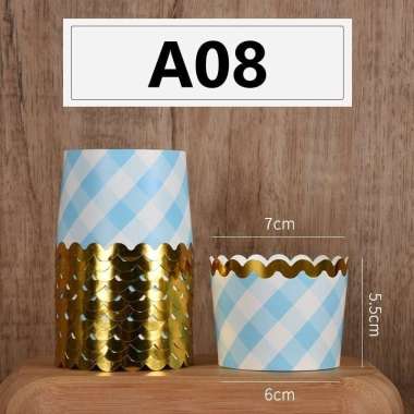 aiGooTan - ALAS CUP CAKE (ISI 10) - Kertas Muffin Paper Cupcake Kue Bolu Roti Wadah Tempat Murah Med