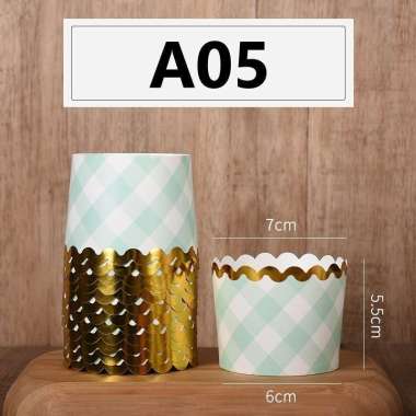 aiGooTan - ALAS CUP CAKE (ISI 10) - Kertas Muffin Paper Cupcake Kue Bolu Roti Wadah Tempat Murah Med